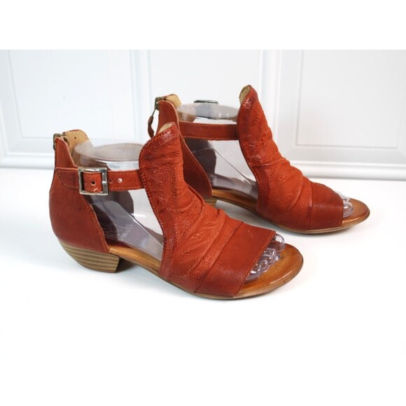 MIZ MOOZ Corra Brick Embossed Leather Heeled Sandals Size EU 36/US 5.5-6 - Picture 4 of 12